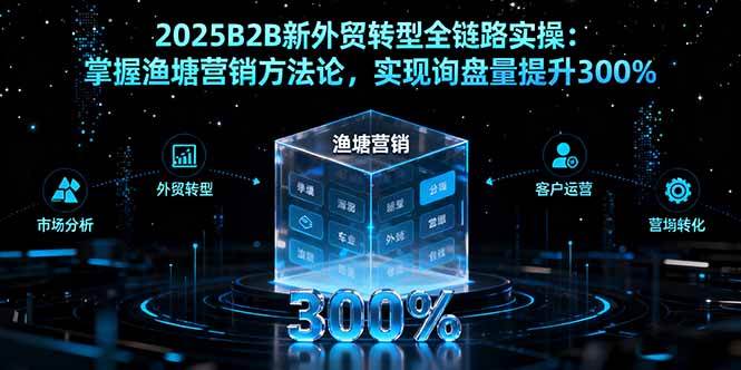 （16129期）2025B2B新外贸转型全链路实操：掌握渔塘营销方法论，实现询盘量提升300%-佳佳云创网