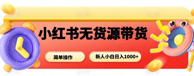 小红书无货源带货项目，简单无脑，新人小白日入多张-佳佳云创网