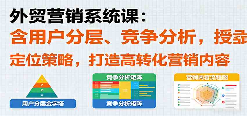 外贸营销系统课：含用户分层、竞争分析，授卖品、定位策略，打造高转化营销内容-佳佳云创网