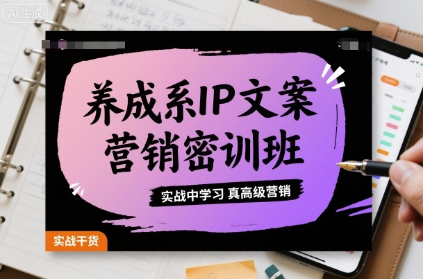 养成系IP文案营销密训班，实战中学习真高级营销-佳佳云创网