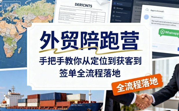 外贸陪跑营，手把手教你从定位到获客到签单全流程落地-佳佳云创网