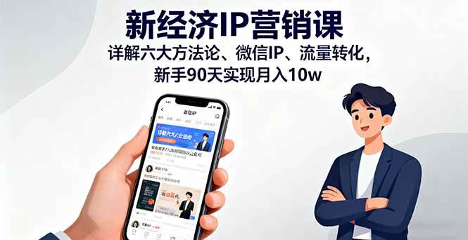 （16194期）新经济IP营销课：详解六大方法论、微信IP、流量转化，新手90天实现月入10w-佳佳云创网