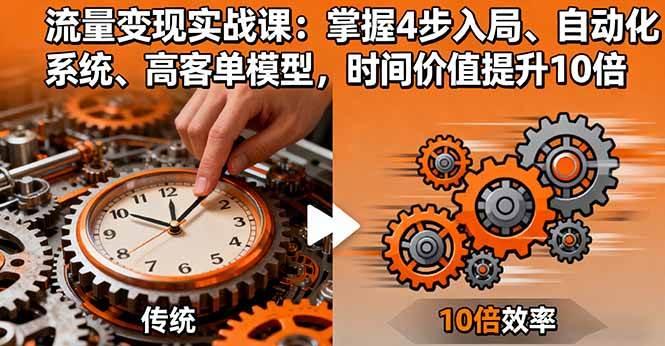 （16197期）流量变现实战课：掌握4步入局、自动化系统、高客单模型，时间价值提升10倍-佳佳云创网