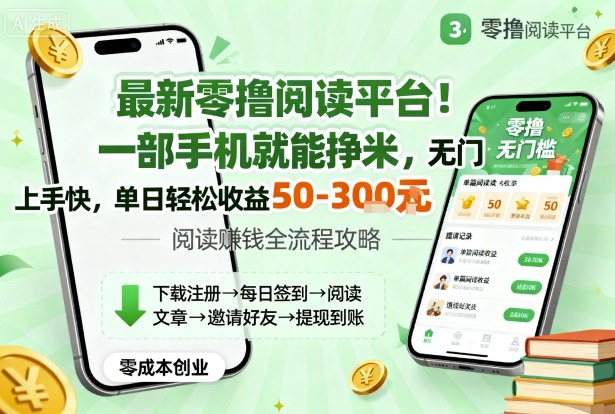 最新零撸阅读平台！一部手机就能挣米，无门槛上手快，单日轻松收益50-3张【揭秘】-佳佳云创网
