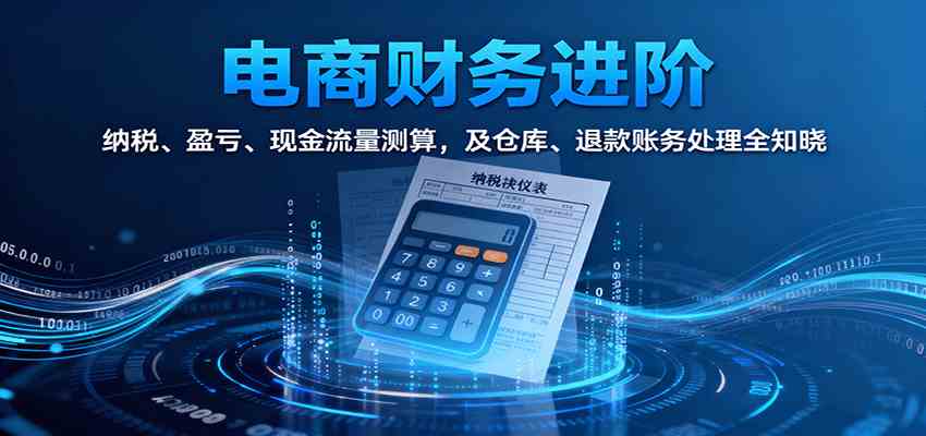 电商财务进阶：纳税、盈亏、现金流量测算，及仓库、退款账务处理全知晓-佳佳云创网