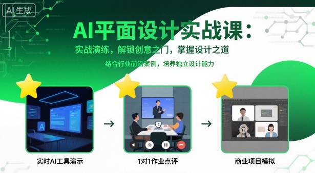 AI平面设计实战课，实战演练，解锁创意之门，掌握设计之道-佳佳云创网