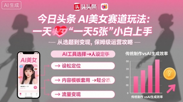 今日头条AI美女赛道玩法，一天轻松5张，小白轻松上手-佳佳云创网