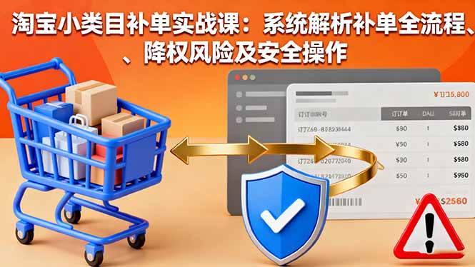 （16239期）淘宝小类目补单实战课：系统解析补单全流程、降权风险及安全操作-佳佳云创网
