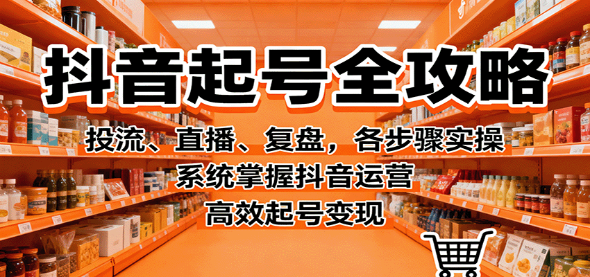 抖音起号全攻略，投流、直播、复盘，各步骤实操，系统掌握抖音运营，高效起号变现-佳佳云创网