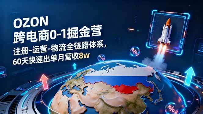 （16277期）OZON跨境电商0-1掘金营：注册-运营-物流全链路体系，60天快速出单月营收8w-佳佳云创网
