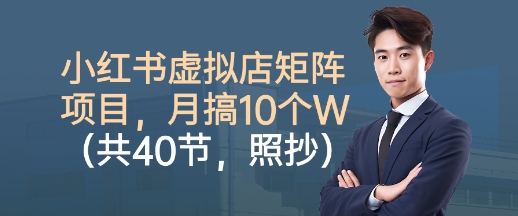 小红书虚拟店矩阵项目，照抄照做，月搞1W+（共40节）-佳佳云创网