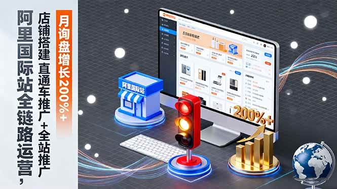 （16311期）阿里国际站全链路运营，店铺搭建+直通车推广+全站推广，月询盘增长200%+-佳佳云创网