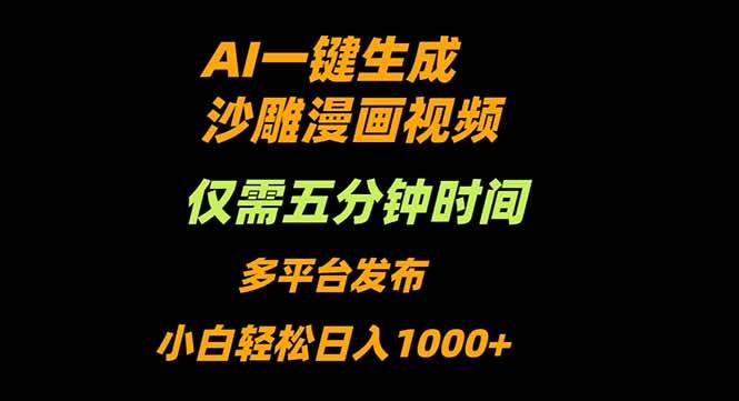 （16320期）AI一键生成沙雕动漫视频，只需5分钟，小白轻松日入1000+-佳佳云创网