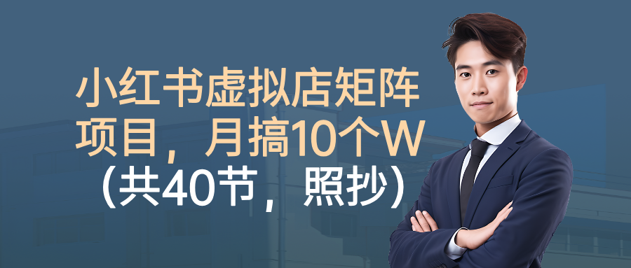 小红书虚拟店矩阵项目，月搞10W（共40节，照抄照做）-佳佳云创网