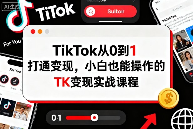 TikTok从0到1打通变现，小白也能操作的TK变现实战课程-佳佳云创网