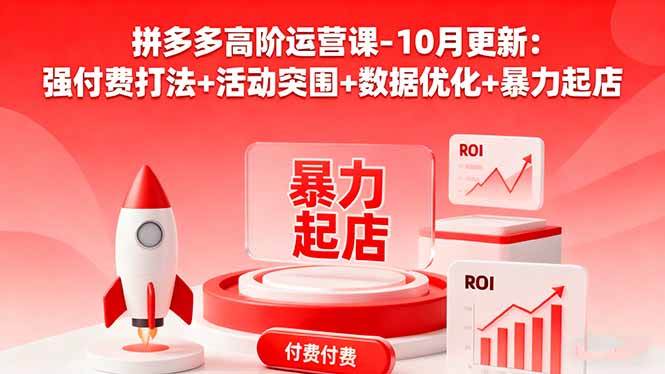 （16366期）拼多多高阶运营课-10月更新：强付费打法+活动突围+数据优化+暴力起店-佳佳云创网