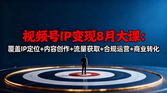 （16361期）视频号IP变现8月大课，覆盖IP定位+内容创作+流量获取+合规运营+商业转化-佳佳云创网