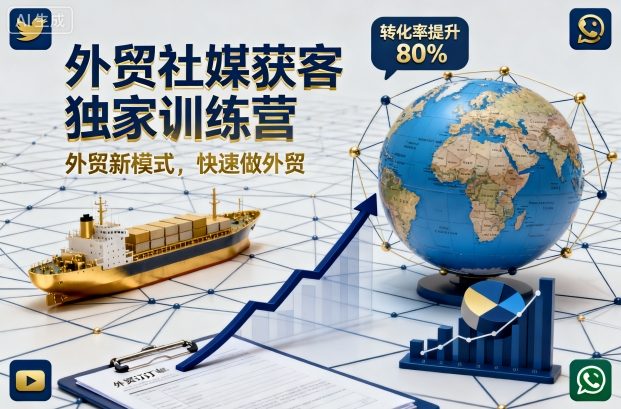 外贸社媒获客独家训练营，外贸新模式，快速做外贸-佳佳云创网