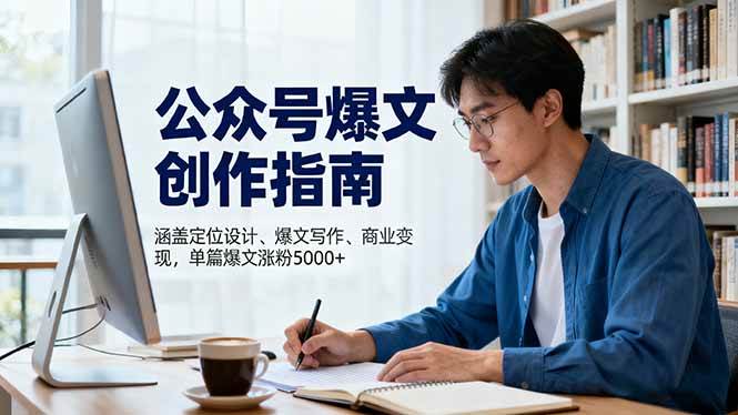 （16380期）公众号爆文创作指南，涵盖定位设计+爆文写作+商业变现，单篇爆文涨粉5000+-佳佳云创网
