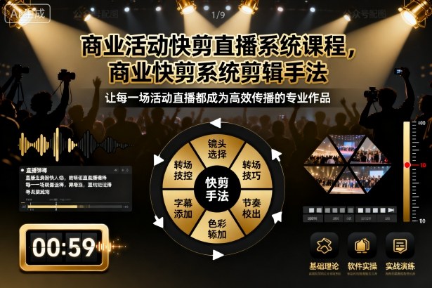 商业活动快剪直播系统课程，商业快剪系统剪辑手法-佳佳云创网