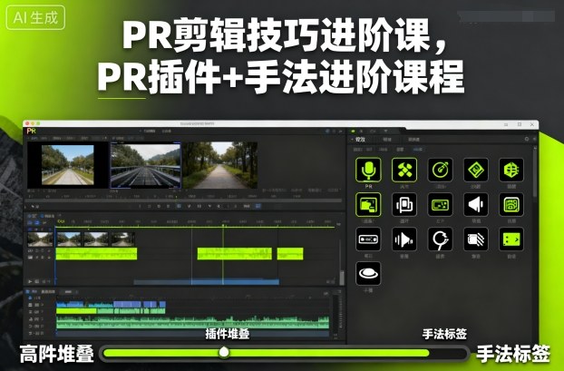 PR剪辑技巧进阶课，PR插件+手法进阶课程-佳佳云创网