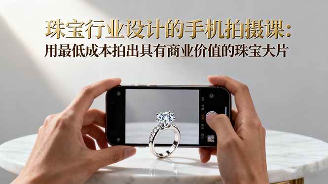 （16385期）珠宝行业设计的手机拍摄课：用最低成本拍出具有商业价值的珠宝大片！-佳佳云创网