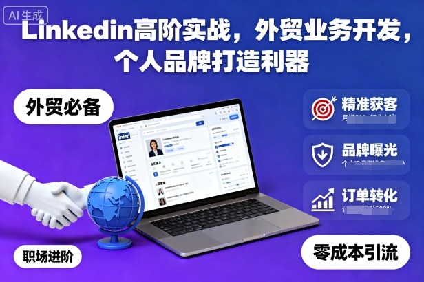 Linkedin高阶实战，外贸业务开发，个人品牌打造利器-佳佳云创网