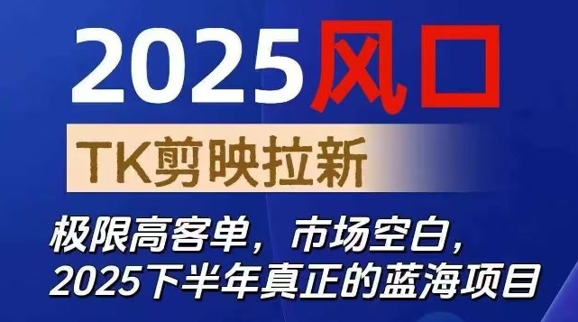 2025风口TK剪映capcut拉新项目，极限高客单，市场空白，2025下半年真正的蓝海项目-佳佳云创网