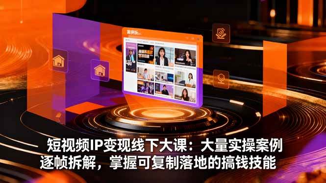 （16410期）短视频IP变现线下大课：大量实操案例逐帧拆解，掌握可复制落地的搞钱技能-佳佳云创网
