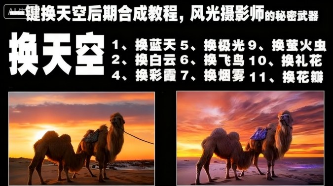 一键换天空后期合成教程，风光摄影师的秘密武器-佳佳云创网