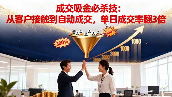 （16432期）吸金成交营销必杀技：从客户接触到自动成交，单日成交率翻3倍-佳佳云创网