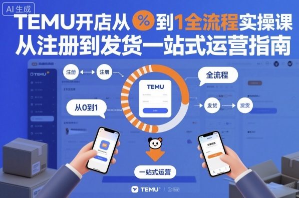 TEMU开店从0到1全流程实操课，从注册到发货一站式运营指南-佳佳云创网