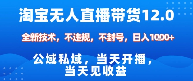 淘宝无人直播12.0，公域私域技术，不封号，不违规布局双十一流量风口，日入1k（独家技术）【揭秘】-佳佳云创网