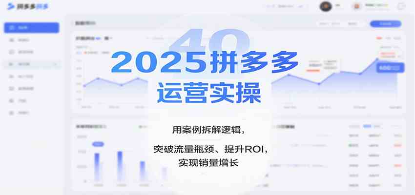 2025拼多多运营实操，用案例拆解逻辑，突破流量瓶颈、提升ROI，实现销量增长-佳佳云创网
