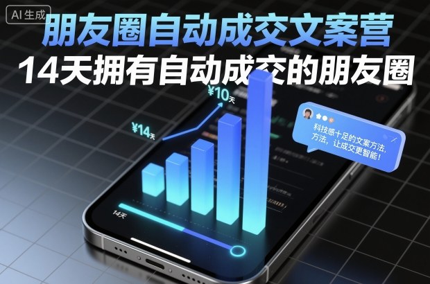 朋友圈自动成交文案营，14天拥有自动成交的朋友圈-佳佳云创网