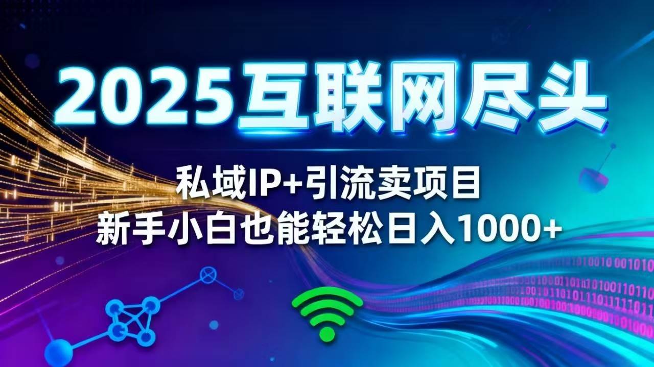 （16485期）2025网创尽头王炸项目！私域 IP + 精准引流，新手小白在家躺赚日入 1000+-佳佳云创网