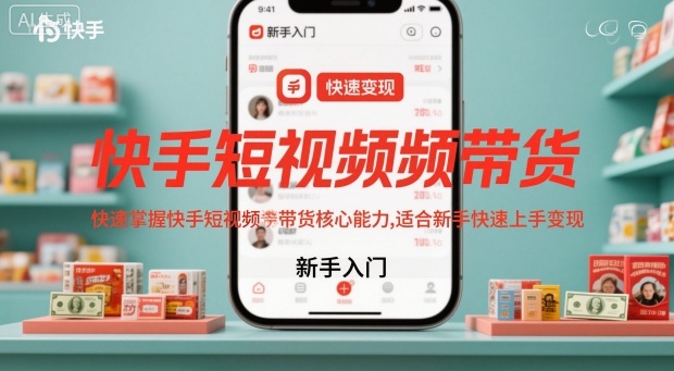 快手短视频带货，快速掌握快手短视频带货核心能力，适合新手快速上手变现-佳佳云创网