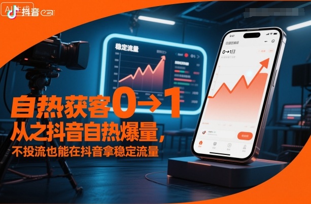 自热获客从0到1之抖音自热爆量，不投流也能在抖音拿稳定流量-佳佳云创网