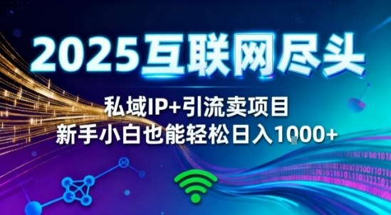 2025网创尽头王炸项目！私域IP+精准引流，新手小白在家躺賺日入1k，零经验也能上手【揭秘】-佳佳云创网