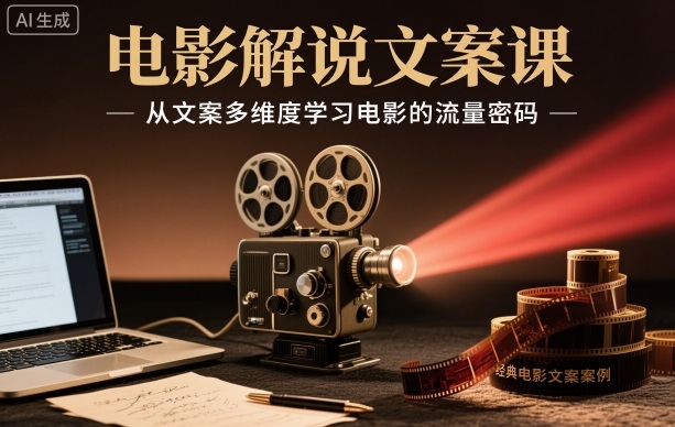 电影解说文案课，从文案多维度学习电影的流量密码-佳佳云创网