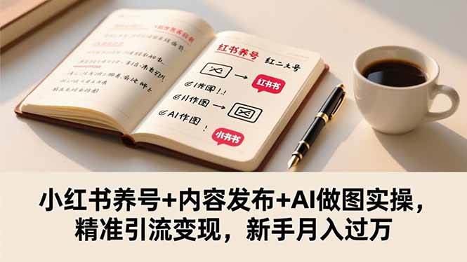（16498期）小红书养号+内容发布+AI做图实操，精准引流变现，新手月入过万-佳佳云创网