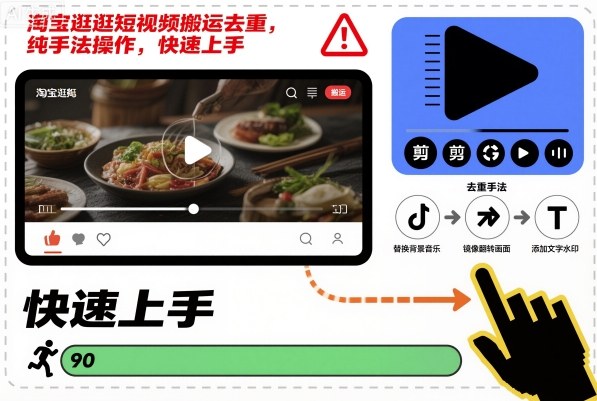 淘宝逛逛短视频搬运去重，纯手法操作，快速上手-佳佳云创网