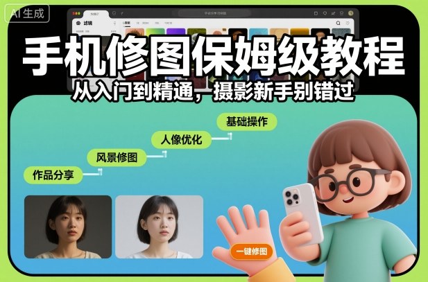 手机修图保姆级教程，从入门到精通，摄影新手别错过-佳佳云创网