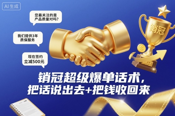 销冠超级爆单话术，把话说出去+把钱收回来-佳佳云创网