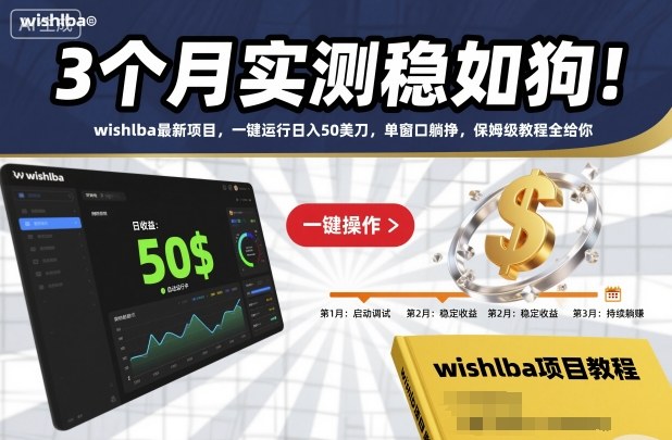 3个月实测稳如狗！wishlba最新项目，一键运行日入50美刀，单窗口躺挣，保姆级教程全给你【揭秘】-佳佳云创网