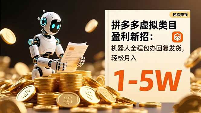 （16529期）拼多多虚拟类目盈利新招：机器人全程包办回复发货，轻松月入 1-5W-佳佳云创网