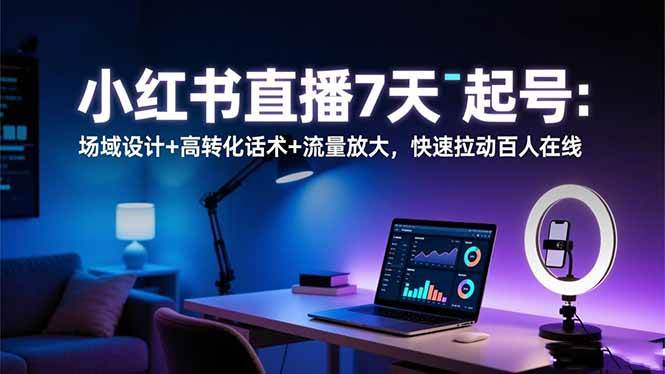 （16537期）小红书直播7天起号：场域设计+高转化话术+流量放大，快速拉动百人在线-佳佳云创网