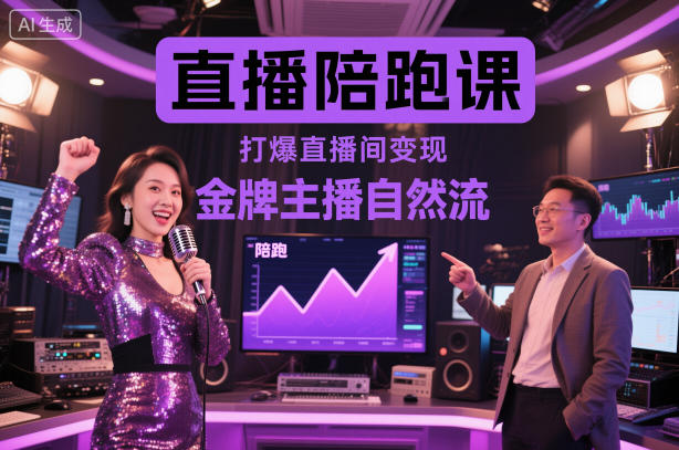 直播陪跑课，金牌主播自然流打爆直播间，复制高变现玩法-佳佳云创网