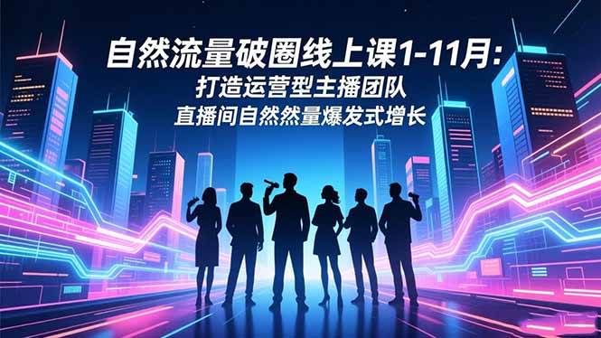 （16582期）自然流量破圈线上课1-11月：打造运营型主播团队 直播间自然流量爆发式增长-佳佳云创网