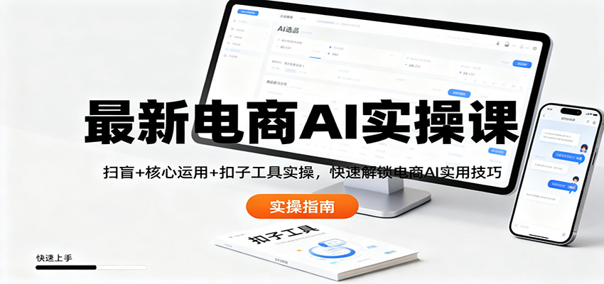最新电商AI实操课：扫盲+核心运用+扣子工具实操，快速解锁电商AI实用技巧-佳佳云创网